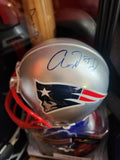 Aaron Hernandez New England Patriots Mini Helmet – Autographed (JSA)