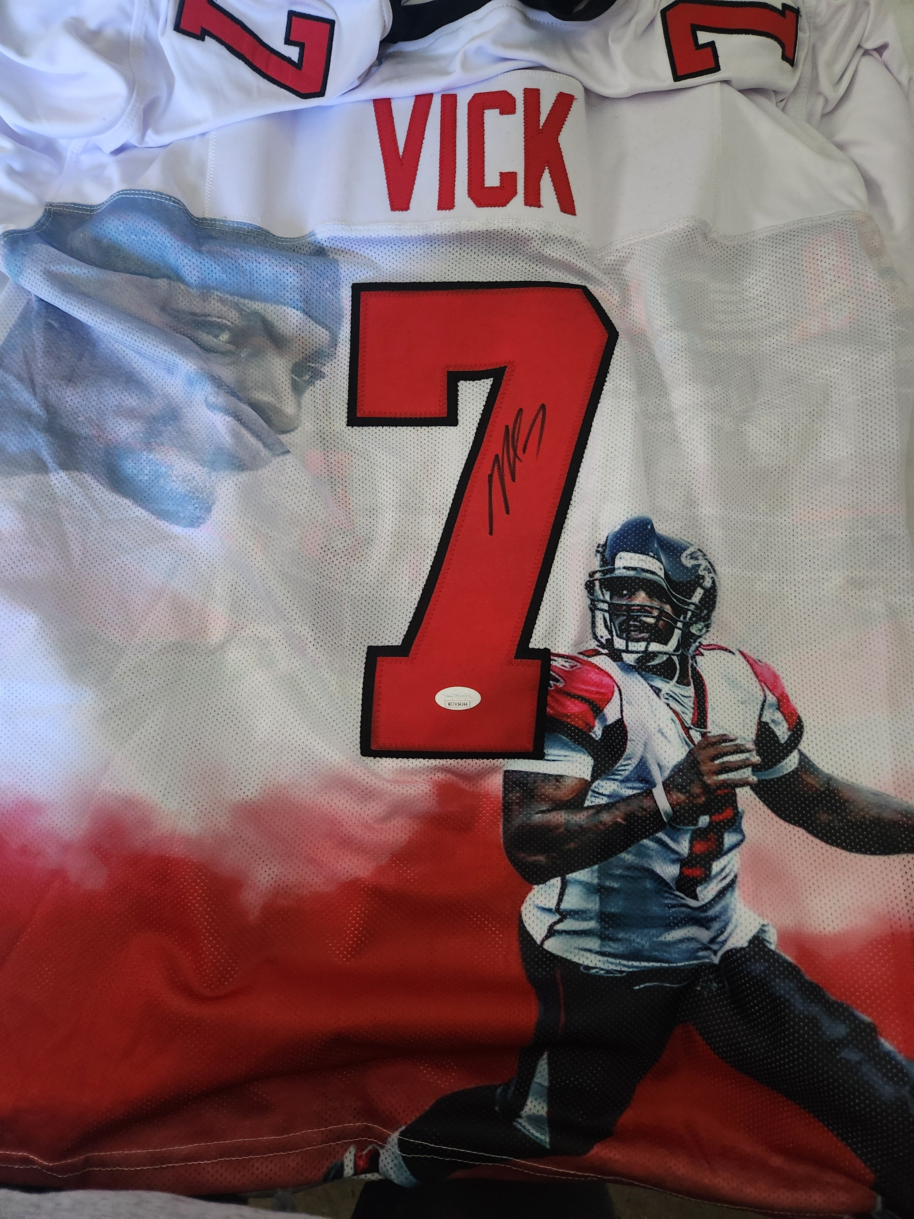 Michael Vick Atlanta Falcons "Rest in Paradise" Hand-Painted Jersey – Autographed (JSA)