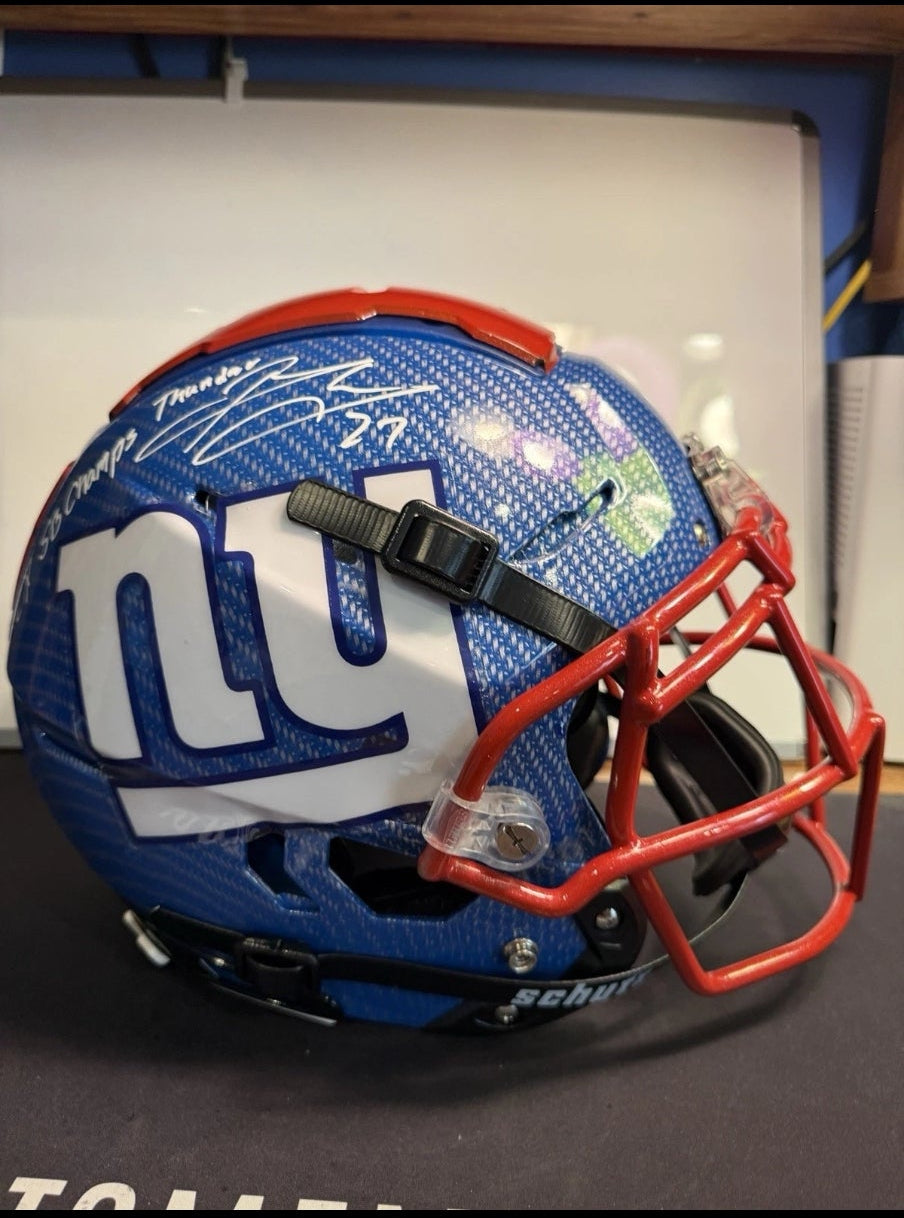 Brandon Jacobs Autographed F7 Full Size Helmet – "2x Super Bowl Champ" "Thunder" Inscription – Beckett Certified