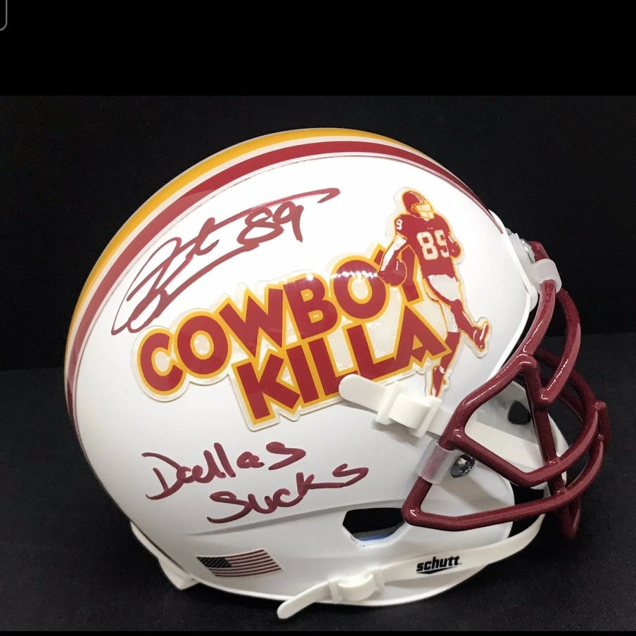 Santana Moss Autographed "Cowboy Killer" Mini Helmet – "Dallas Sucks" Inscription – Beckett Certified | Washington Redskins